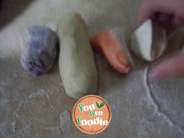 Multicolored stuffed buns