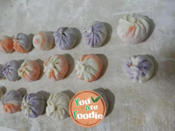 Multicolored stuffed buns