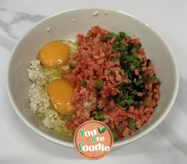 Tofu and egg breakfast cake